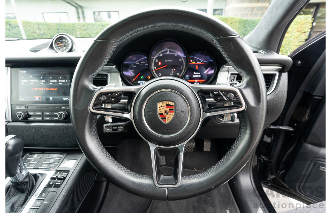 07/2016 Porsche Macan Turbo (AWD) MY16 4d Wagon Jet Black Metallic Twin Turbo V6 3.6L