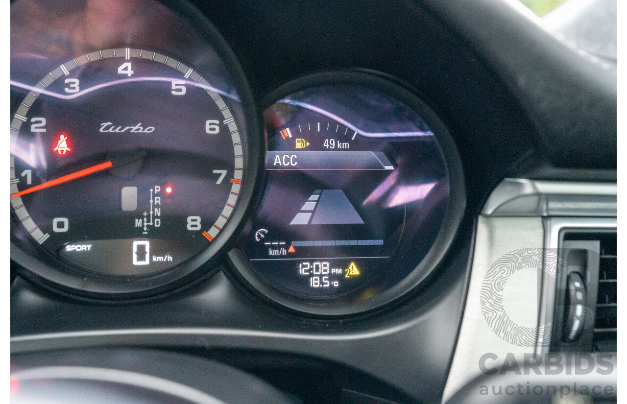 07/2016 Porsche Macan Turbo (AWD) MY16 4d Wagon Jet Black Metallic Twin Turbo V6 3.6L