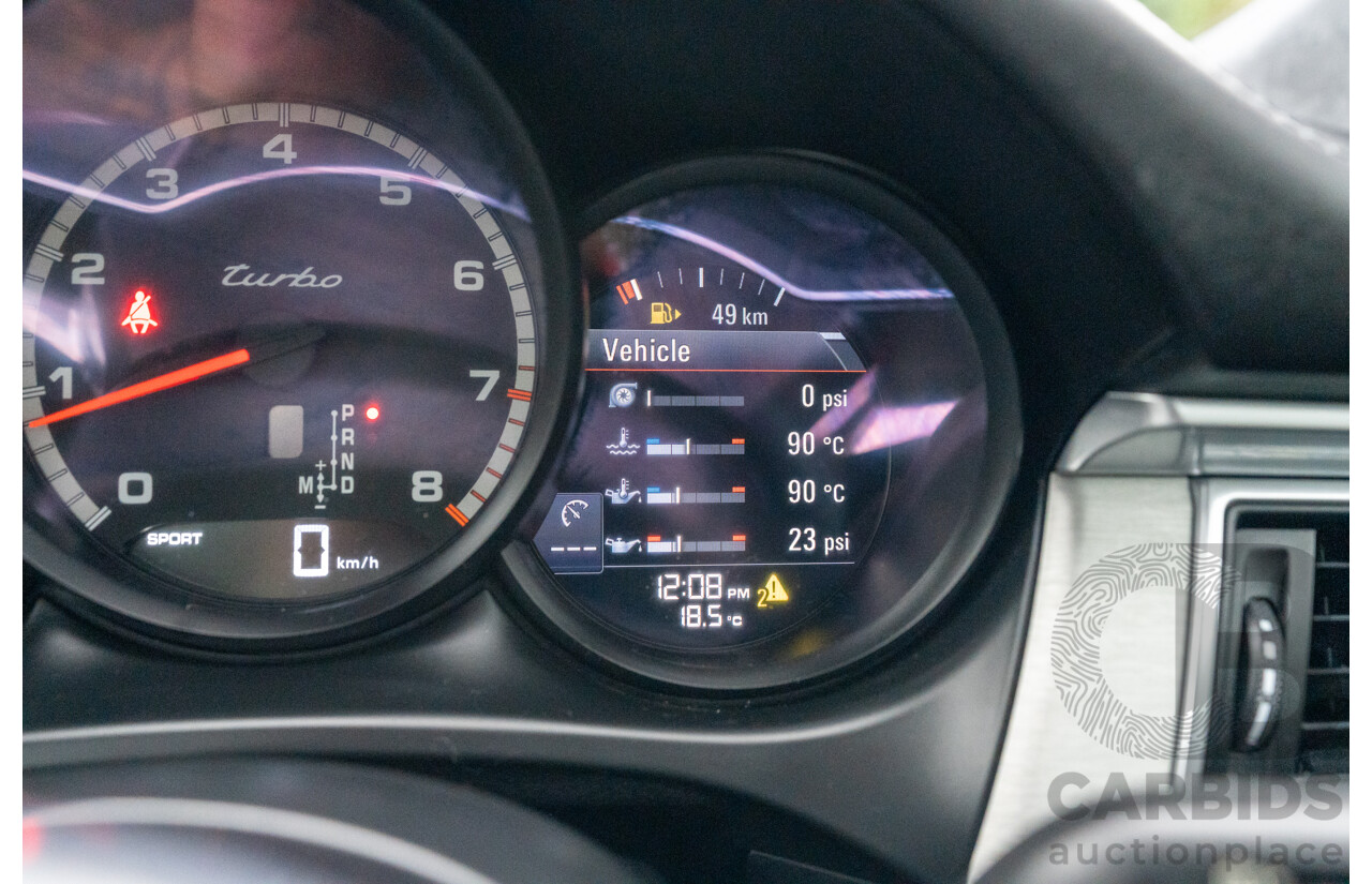 07/2016 Porsche Macan Turbo (AWD) MY16 4d Wagon Jet Black Metallic Twin Turbo V6 3.6L