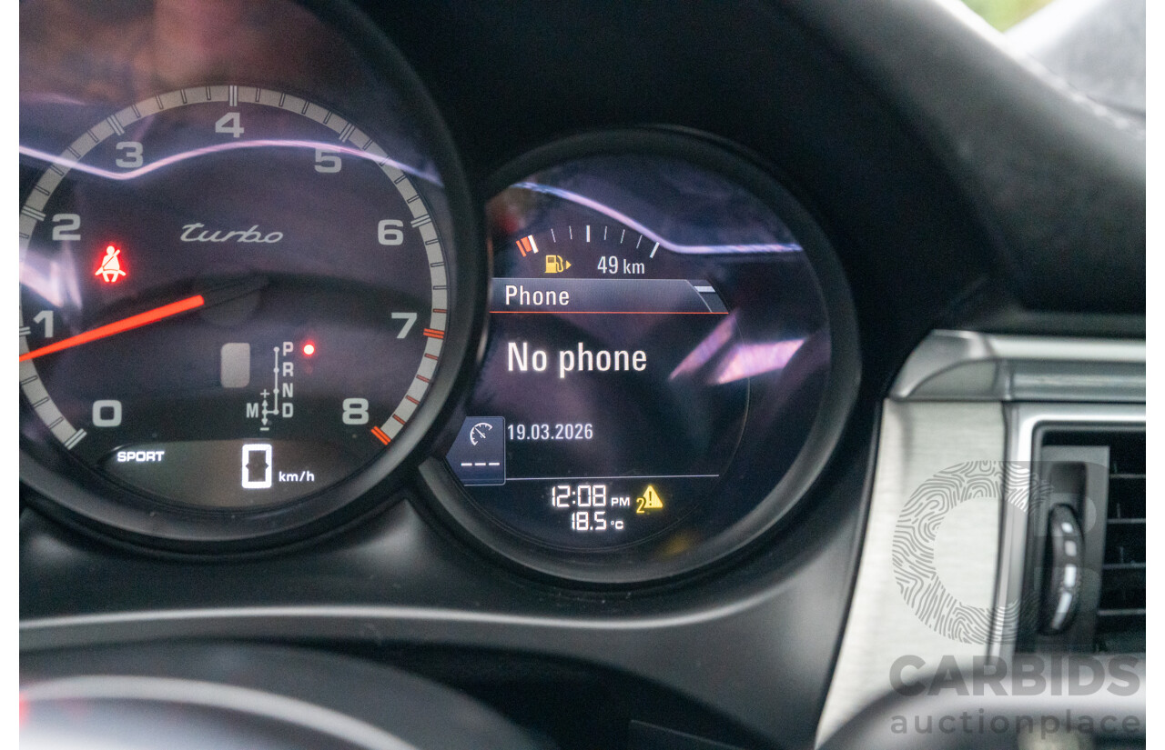 07/2016 Porsche Macan Turbo (AWD) MY16 4d Wagon Jet Black Metallic Twin Turbo V6 3.6L