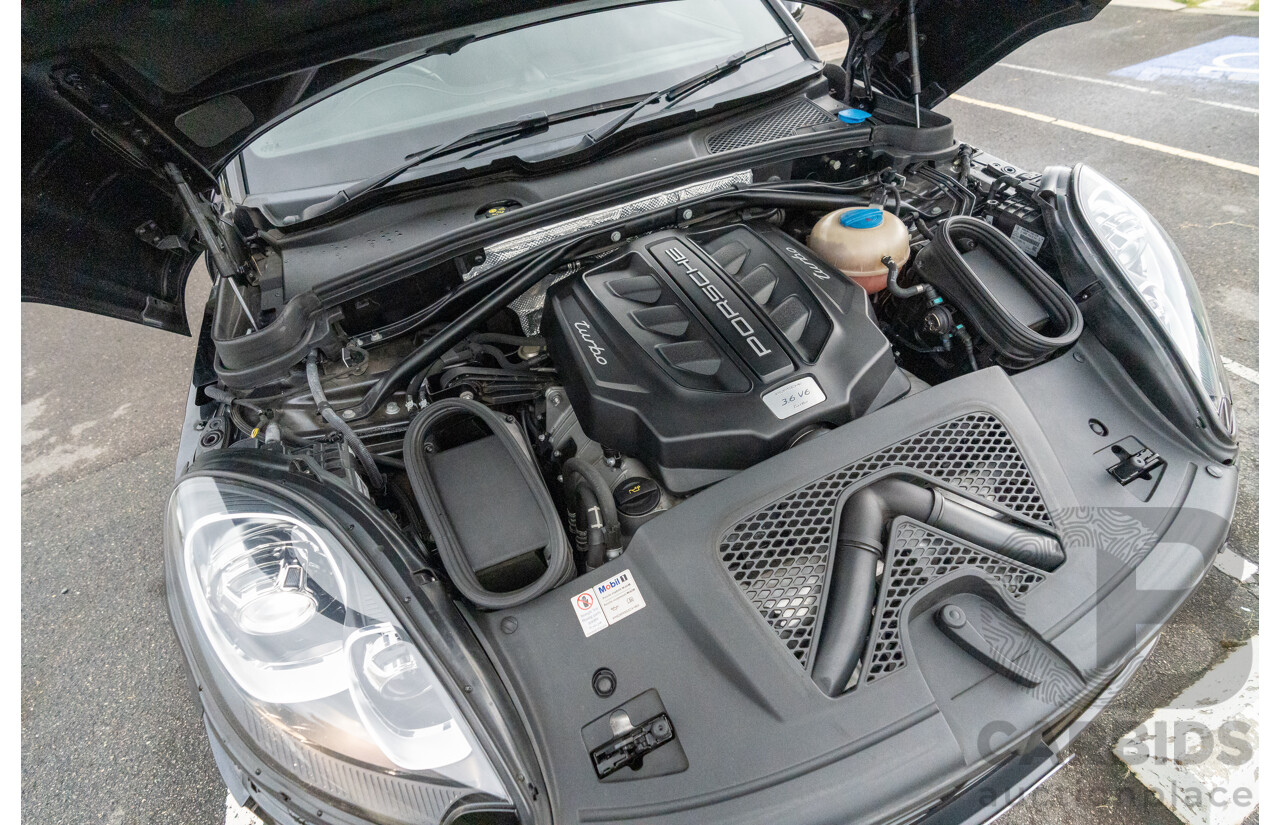 07/2016 Porsche Macan Turbo (AWD) MY16 4d Wagon Jet Black Metallic Twin Turbo V6 3.6L