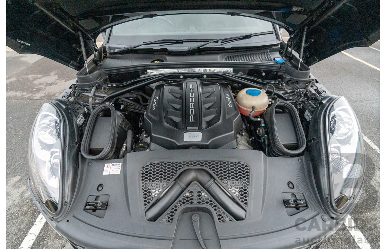 07/2016 Porsche Macan Turbo (AWD) MY16 4d Wagon Jet Black Metallic Twin Turbo V6 3.6L