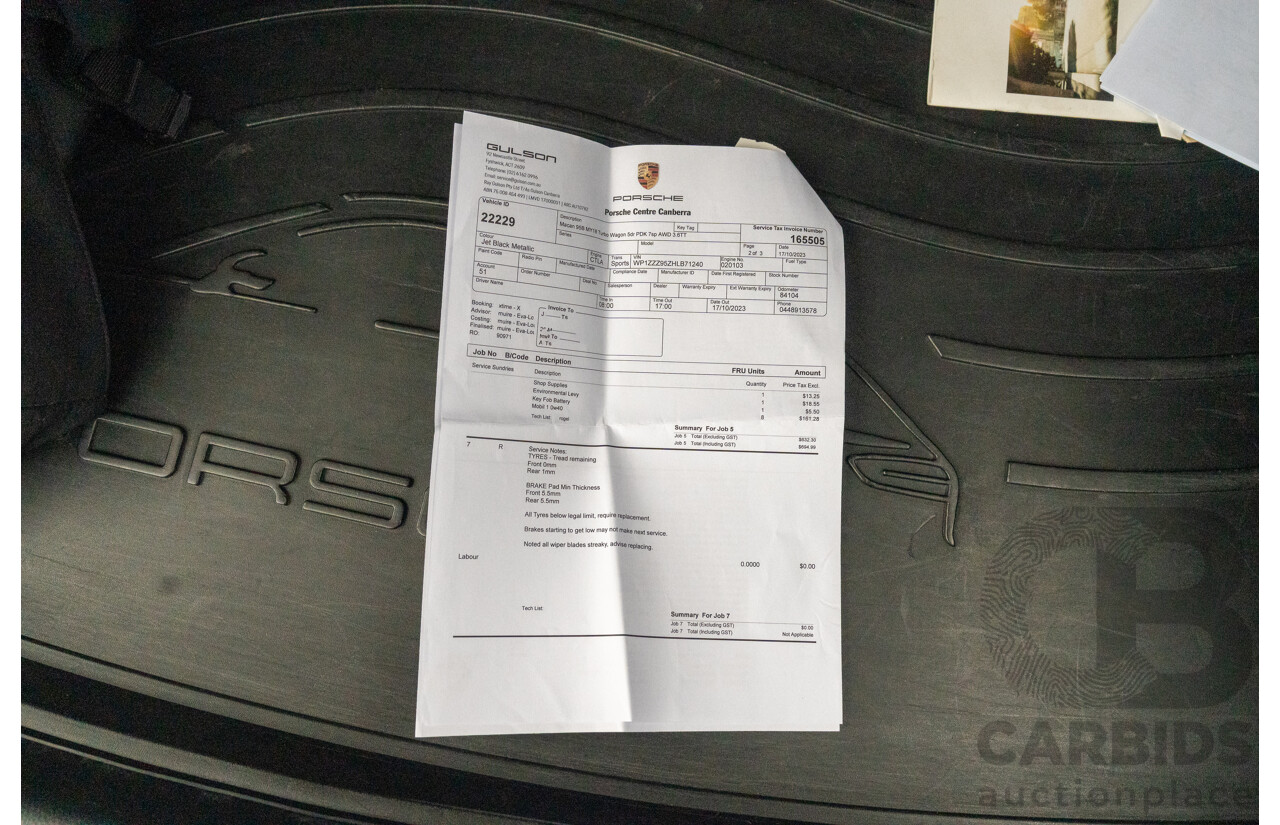 07/2016 Porsche Macan Turbo (AWD) MY16 4d Wagon Jet Black Metallic Twin Turbo V6 3.6L