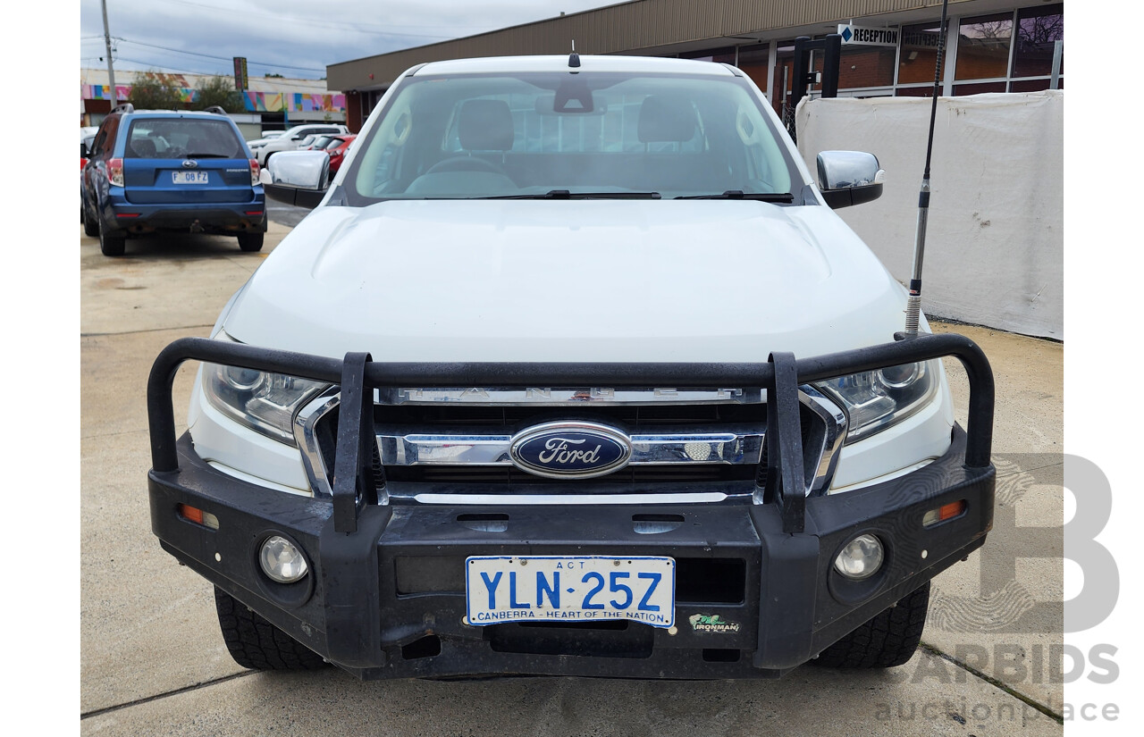 12/2016 Ford Ranger XLT 3.2 (4x4) PX MKII Super Cab Utility White 3.2L