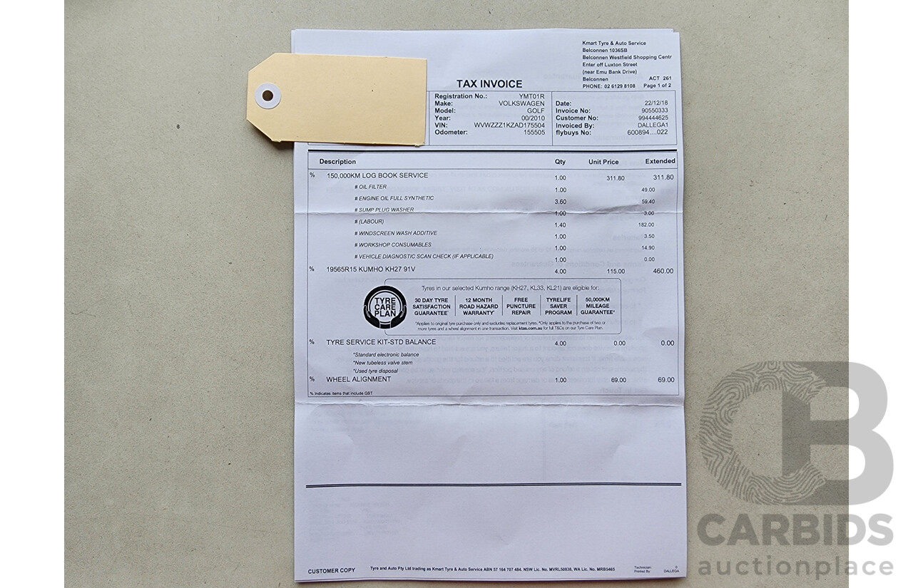 7/2010 Volkswagen Golf 90 TSI Trendline 1K MY10 5d Hatchback Red 1.4L