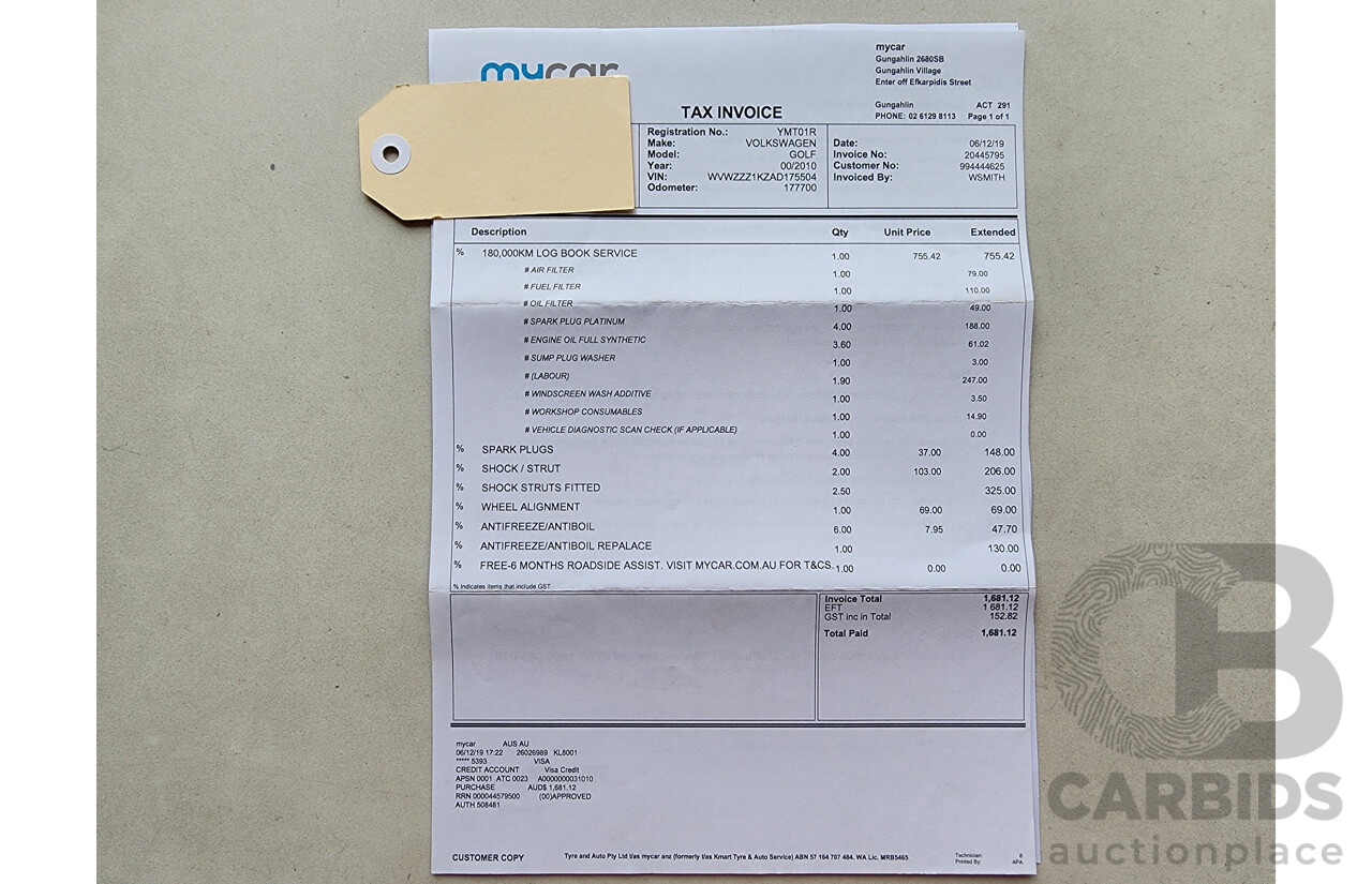 7/2010 Volkswagen Golf 90 TSI Trendline 1K MY10 5d Hatchback Red 1.4L