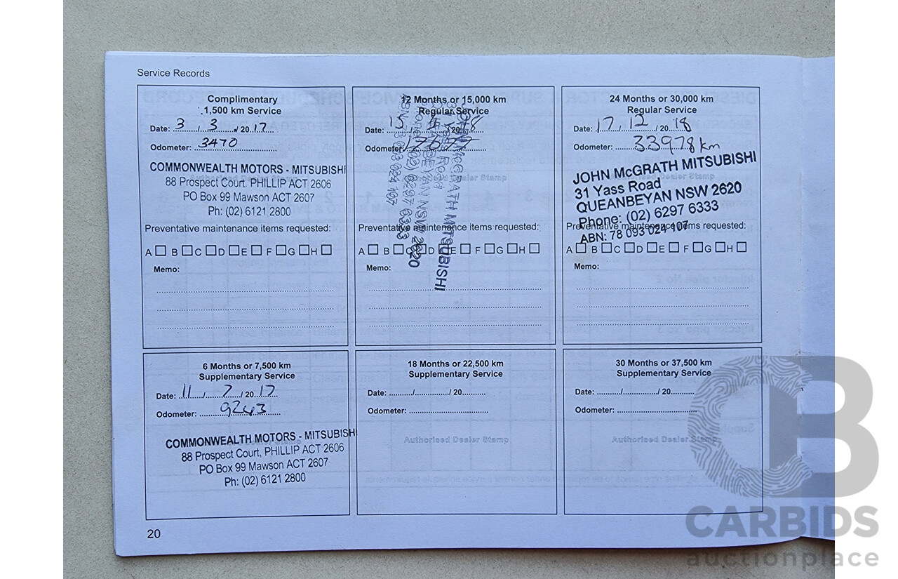 10/2016 Mitsubishi Outlander Exceed (4x4) ZK MY16 4d Wagon White 2.4L