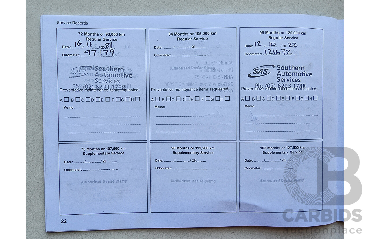 10/2016 Mitsubishi Outlander Exceed (4x4) ZK MY16 4d Wagon White 2.4L