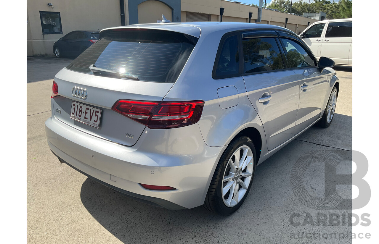 11/2016 Audi A3 1.6 TDI Sportback (FWD) 8V MY17 5d Hatchback Silver Turbo 1.6L