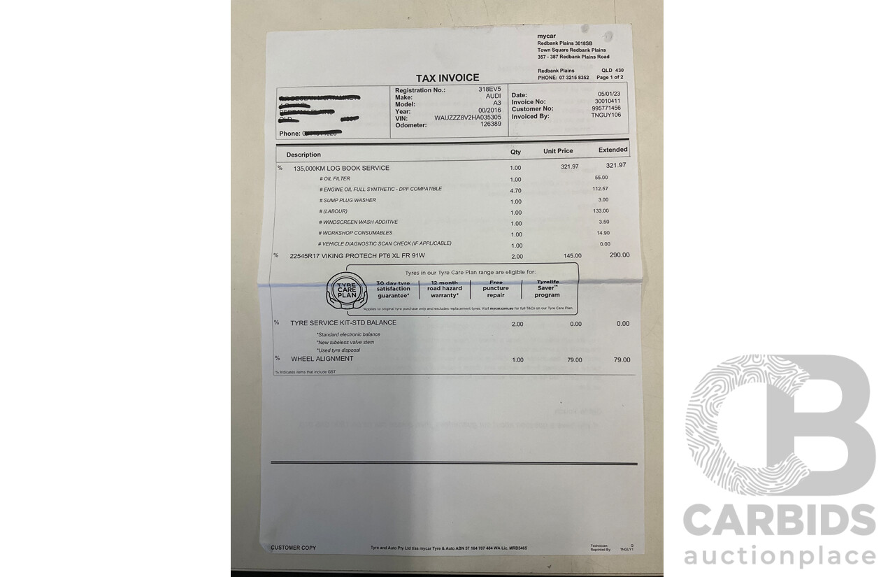 11/2016 Audi A3 1.6 TDI Sportback (FWD) 8V MY17 5d Hatchback Silver Turbo 1.6L