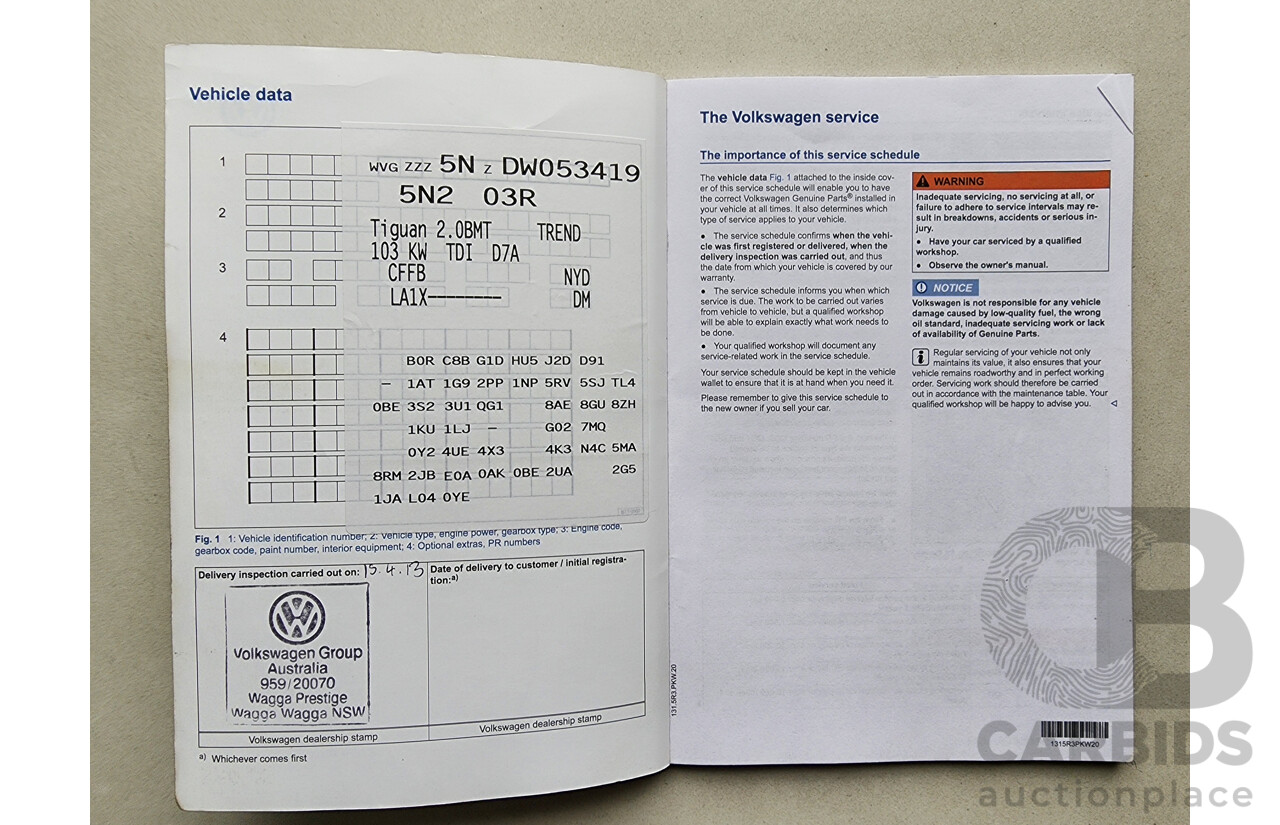 1/2013 Volkswagen Tiguan 103 TDI 5NC MY13 4d Wagon Beige 2.0L