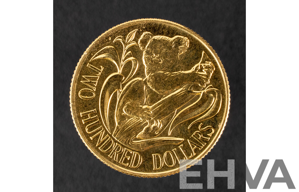 Australian RAM 1980 Gold Two Hundred Dollar Coin, Australian Koala .916