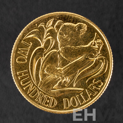 Australian RAM 1980 Gold Two Hundred Dollar Coin, Australian Koala .916