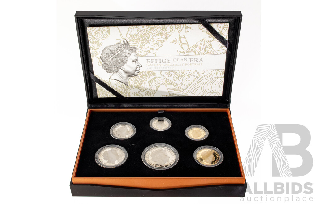 Australian RAM 2017 Six Proof Coin Set, QE2 Effigy of an Era, Ian Rank Broadley Portrait