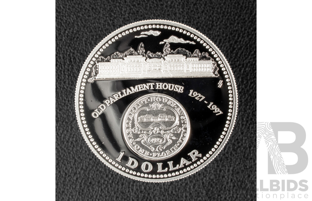 Australian RAM 1997 Silver One Dollar Proof Coin, Old Parliament House 1927-1997