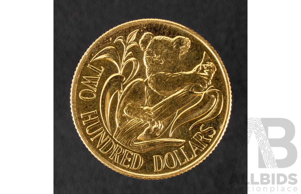 Australian RAM 1980 Gold Two Hundred Dollar Coin, Australian Koala .916