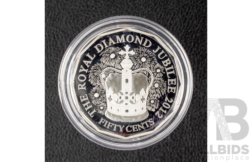 Australian RAM 2012 Silver Proof Fifty Cent Coin, Diamond Jubilee of the Accession of Queen Elizabeth II .999