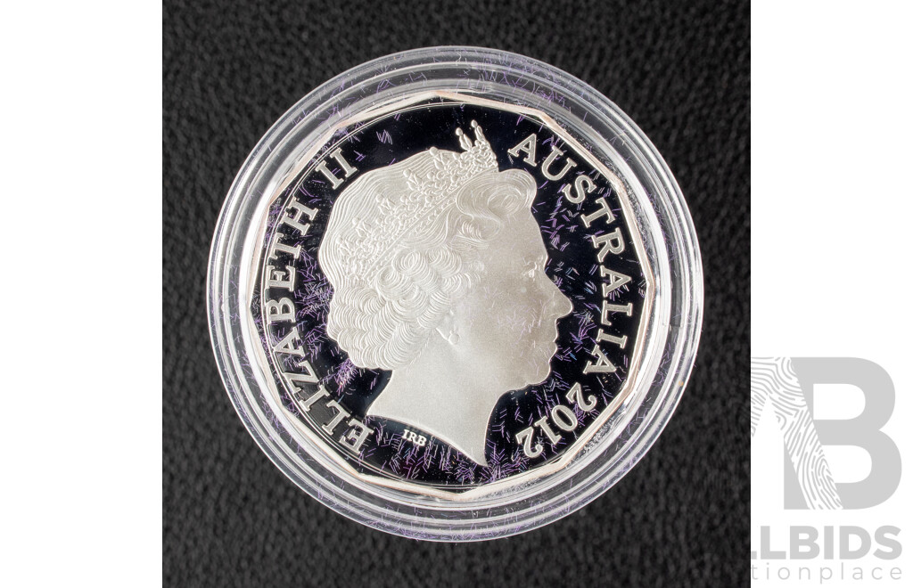 Australian RAM 2012 Silver Proof Fifty Cent Coin, Diamond Jubilee of the Accession of Queen Elizabeth II .999