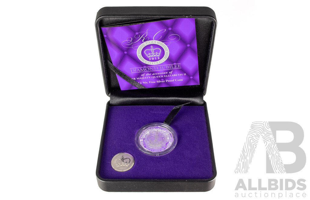Australian RAM 2012 Silver Proof Fifty Cent Coin, Diamond Jubilee of the Accession of Queen Elizabeth II .999