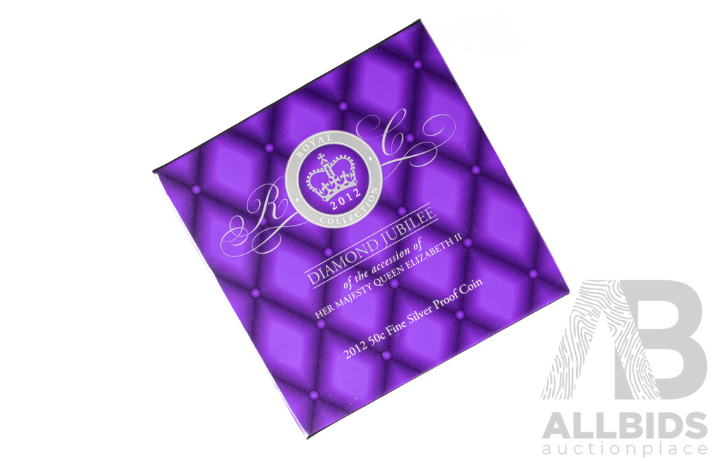 Australian RAM 2012 Silver Proof Fifty Cent Coin, Diamond Jubilee of the Accession of Queen Elizabeth II .999