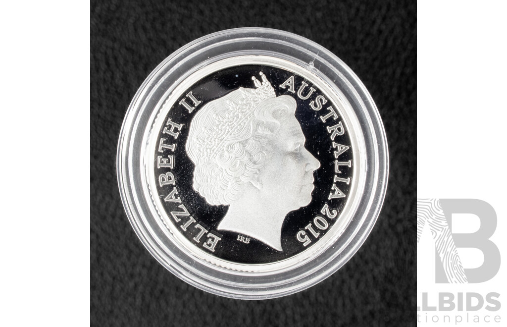 Australian RAM 2015 Silver Proof One Dollar Coin, Centerary ANZAC, C Mint Mark .999