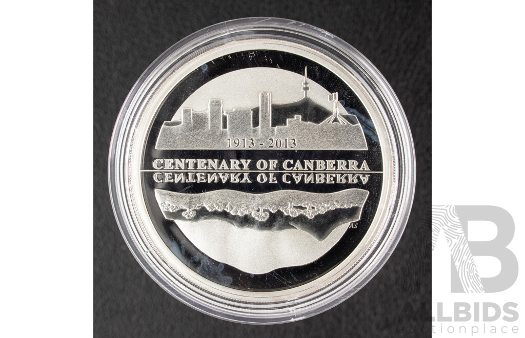 Australian RAM 2013 Silver Proof Five Dollar Coin, Centenary of Canberra .999