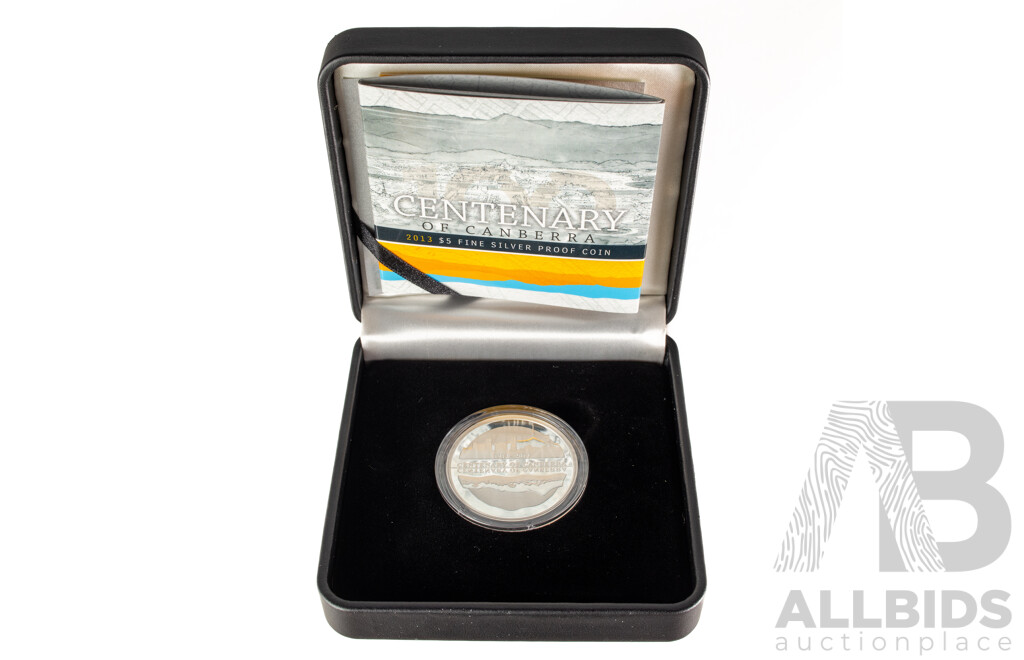 Australian RAM 2013 Silver Proof Five Dollar Coin, Centenary of Canberra .999