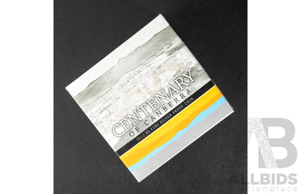 Australian RAM 2013 Silver Proof Five Dollar Coin, Centenary of Canberra .999