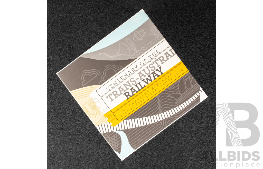 Australian RAM 2017 Silver Proof One Dollar Coin, Centenary of the Trans-Australian Railway C Mintmark .999