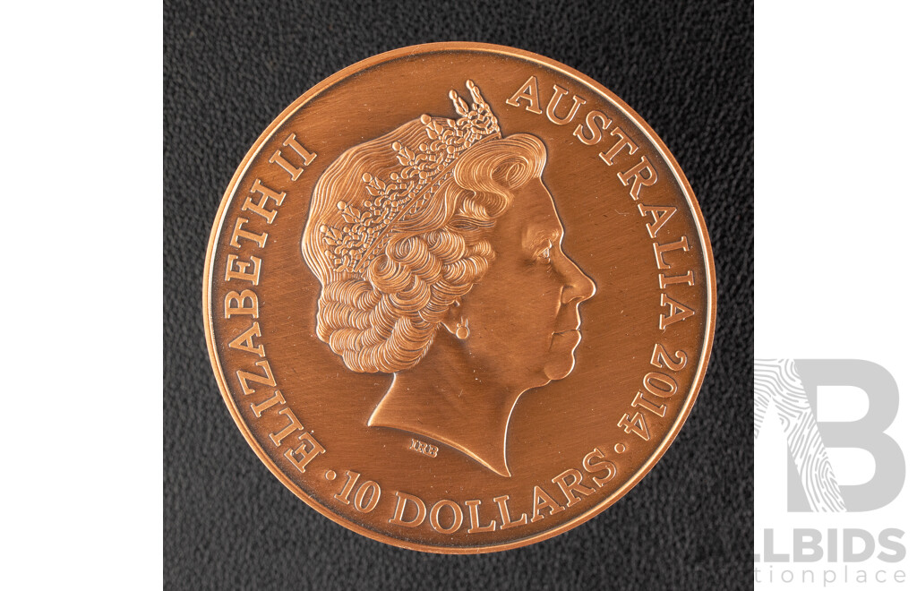 Australian RAM 2014 Copper Ten Dollar Antique Finish Coin, A History of the Victoria Cross