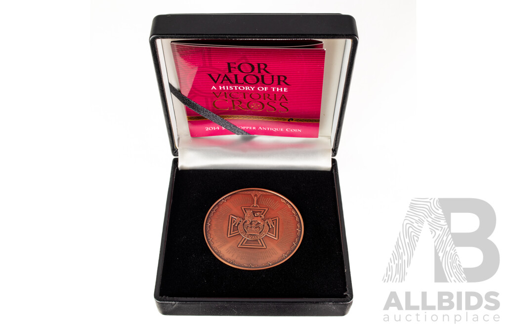 Australian RAM 2014 Copper Ten Dollar Antique Finish Coin, A History of the Victoria Cross