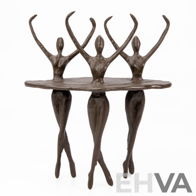 Vintage Bronze Patinated Figures of Dancing Ballerinas