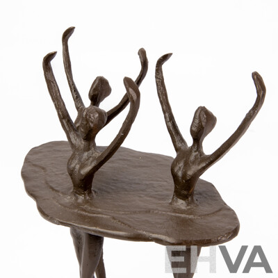 Vintage Bronze Patinated Figures of Dancing Ballerinas