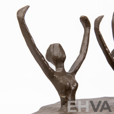 Vintage Bronze Patinated Figures of Dancing Ballerinas
