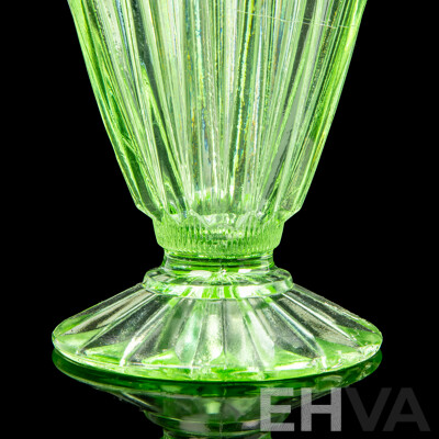 Antique Australian Green Depression Glass Vase