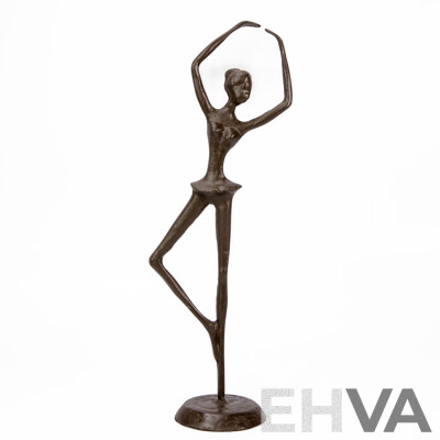 Tall Vintage Bronze Patinated Dancing Ballerina