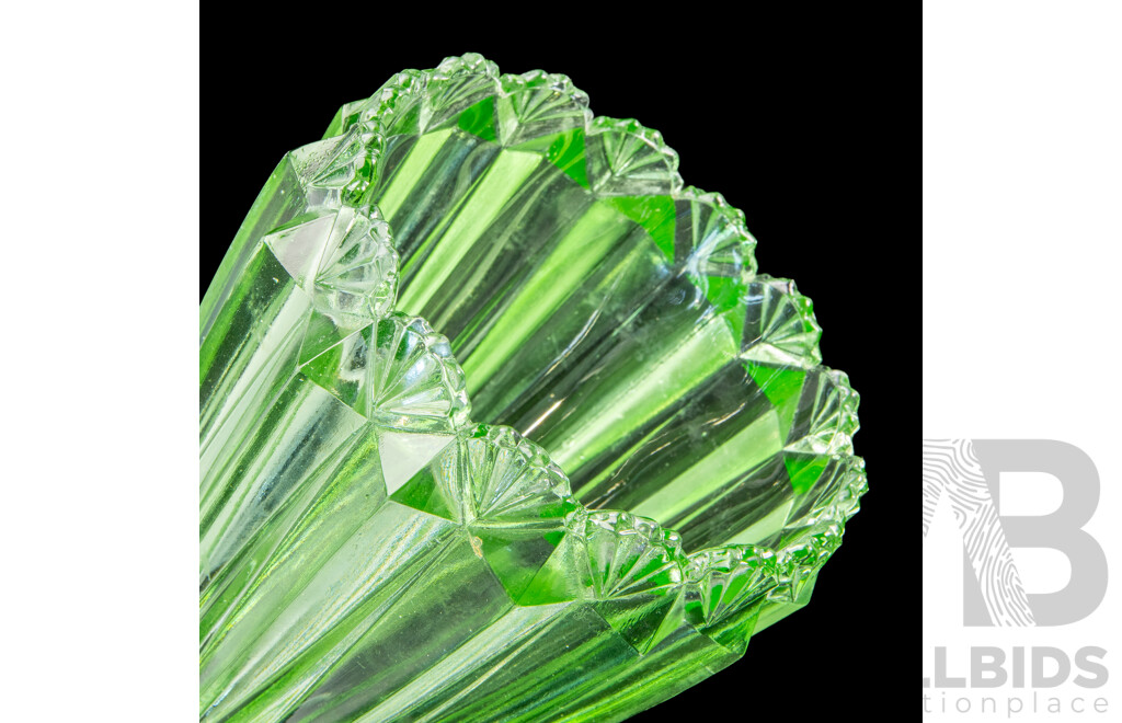 Antique Australian Green Depression Glass Vase