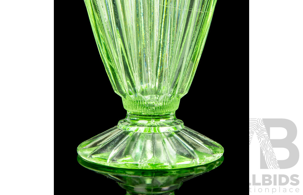 Antique Australian Green Depression Glass Vase