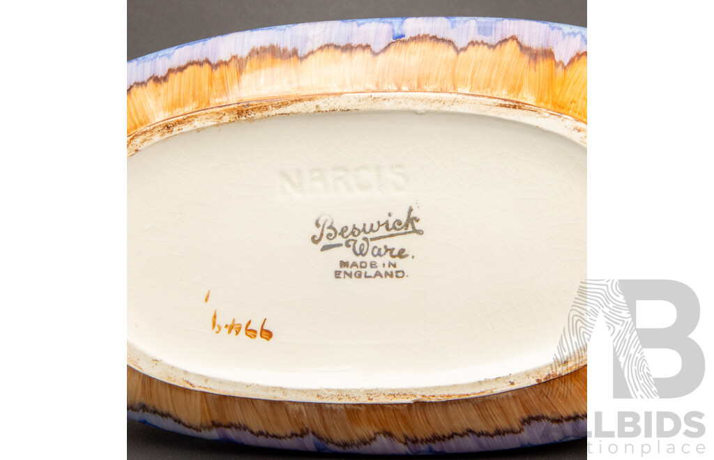 Antique English Beswick Narcis Trough Vase, 7749