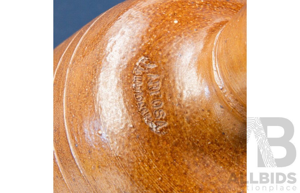 Antique Portuguese Stoneware Ink Bottle