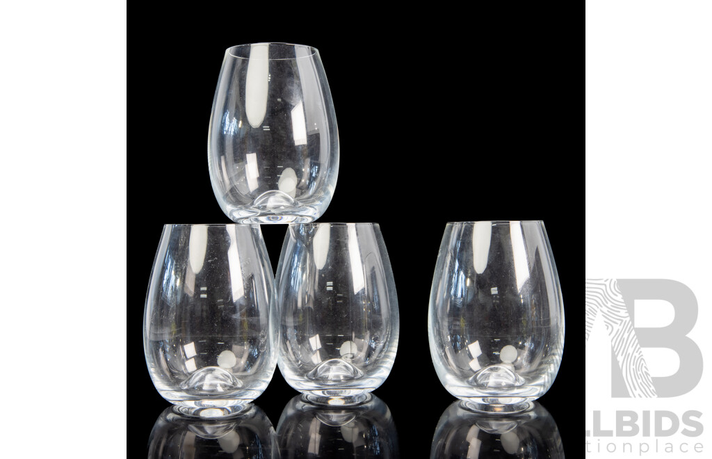 Set of Four English Dartington Crystal Whisky Tumblers