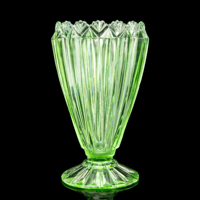 Antique Australian Green Depression Glass Vase