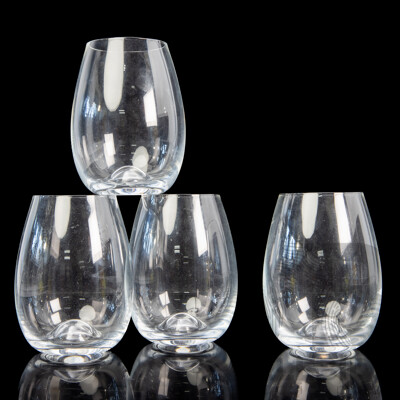 Set of Four English Dartington Crystal Whisky Tumblers