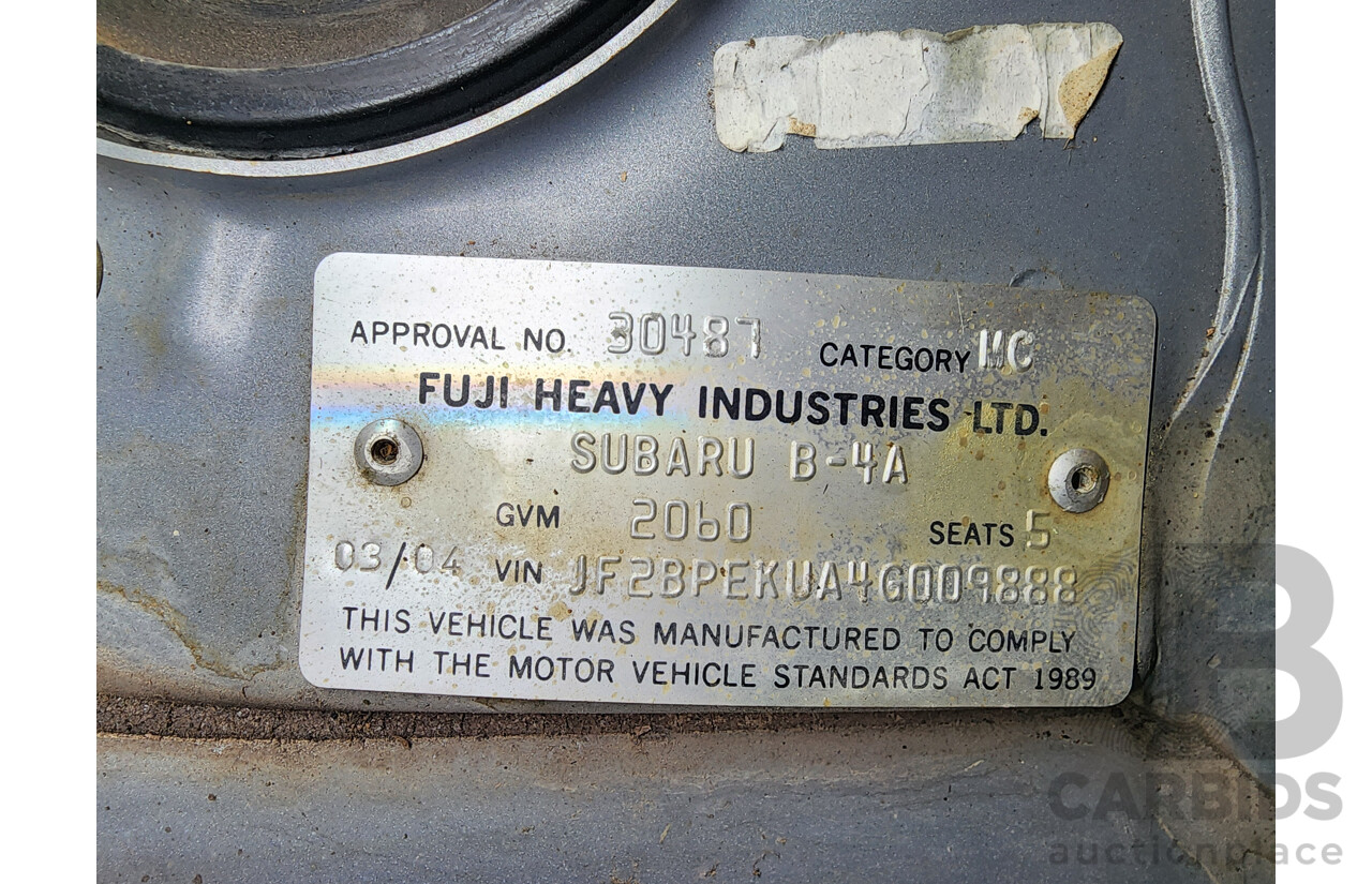 3/2004 Subaru Outback 3.0R Premium MY04 4d Wagon Silver 3.0L