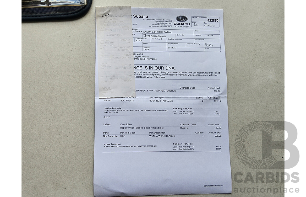 3/2004 Subaru Outback 3.0R Premium MY04 4d Wagon Silver 3.0L