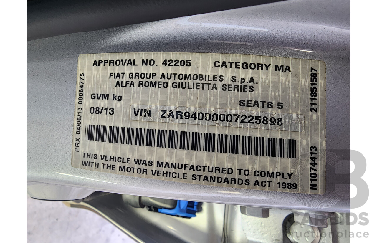 8/2013 Alfa Romeo Giulietta Distinctive  5d Hatchback Silver 1.4L