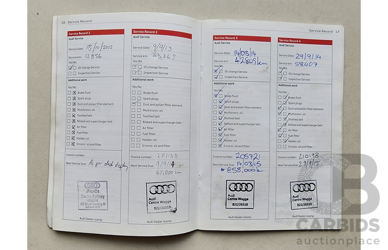 1/2012 Audi A4 2.0 TDI B8 (8K) 4d Sedan Red 2.0L