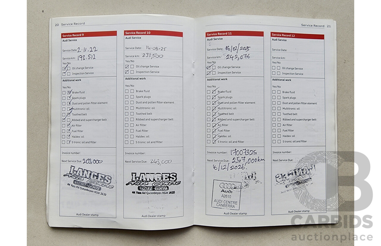 1/2012 Audi A4 2.0 TDI B8 (8K) 4d Sedan Red 2.0L