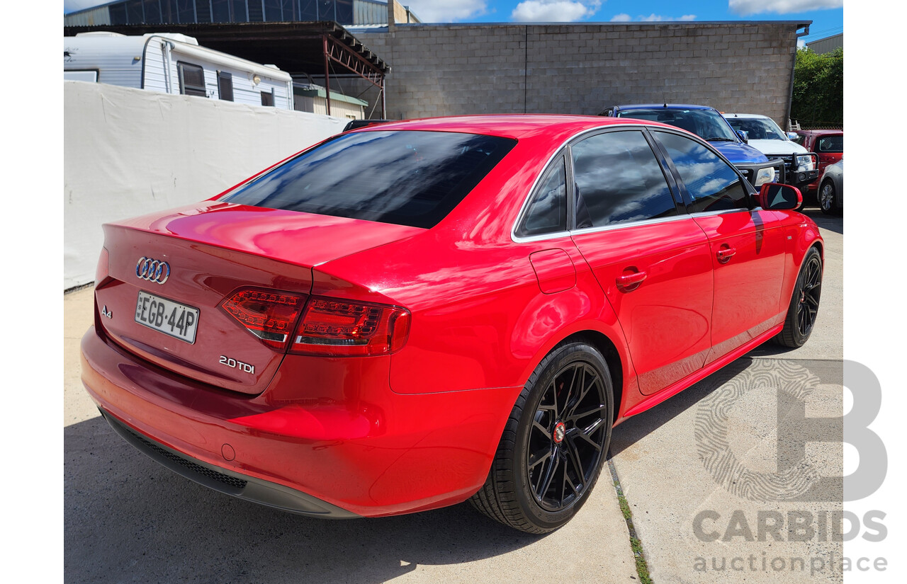 1/2012 Audi A4 2.0 TDI B8 (8K) 4d Sedan Red 2.0L