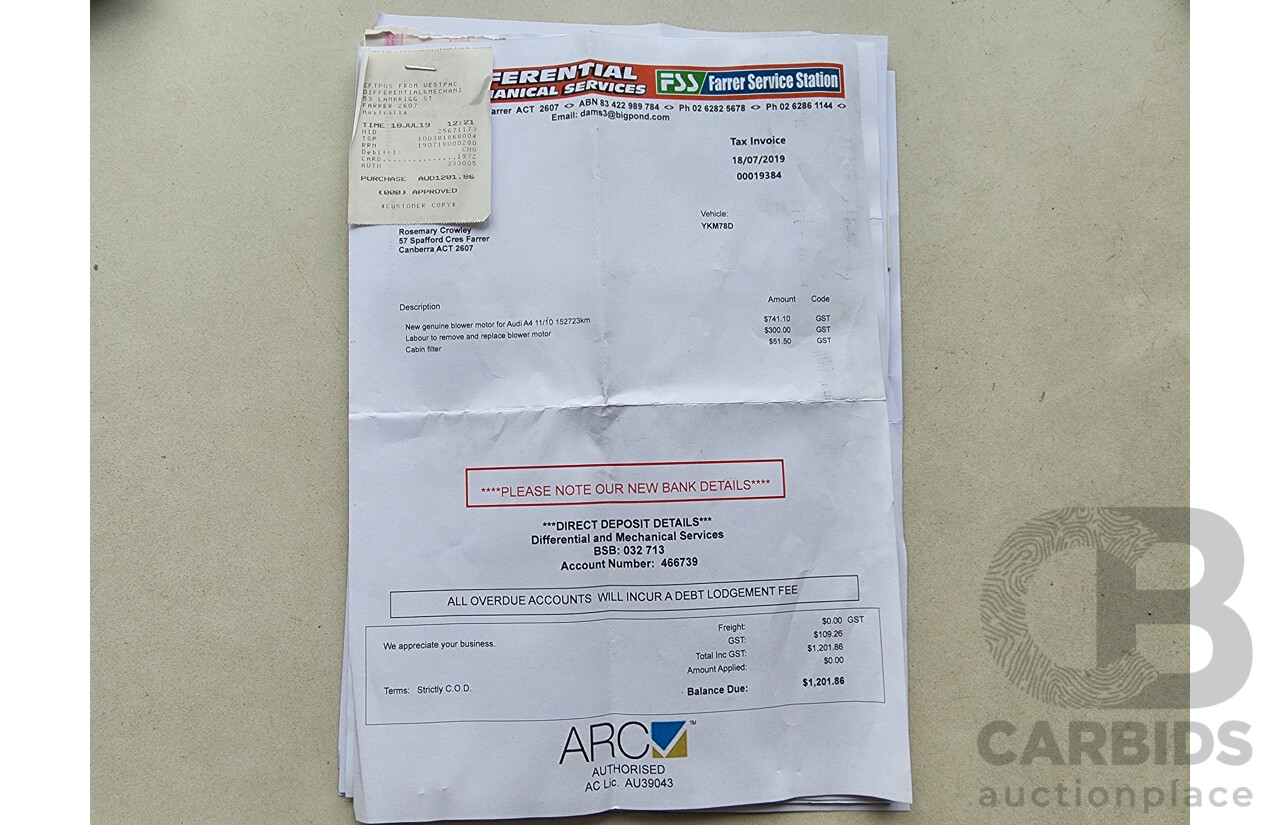 1/2012 Audi A4 2.0 TDI B8 (8K) 4d Sedan Red 2.0L